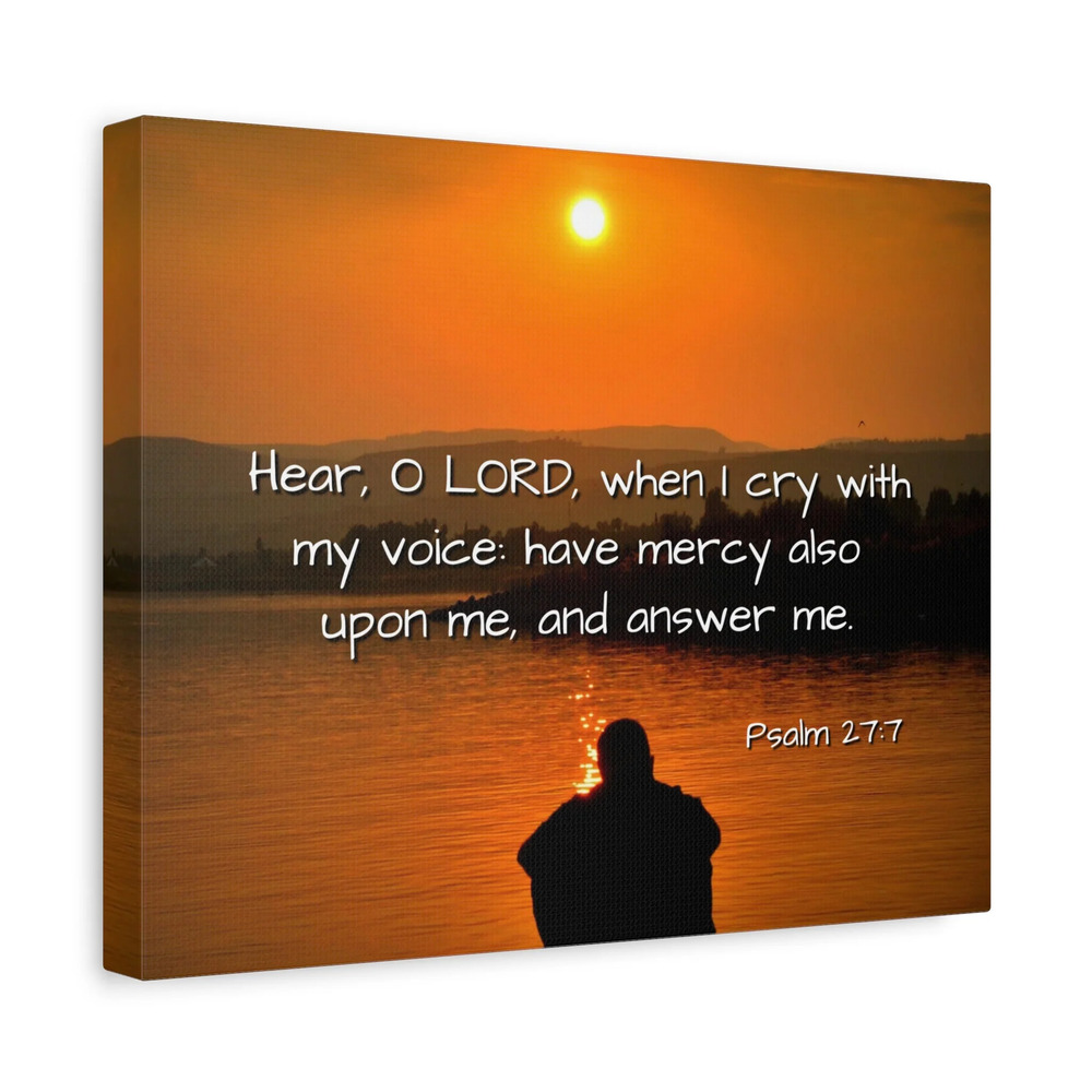 Scripture Walls Have Mercy Psalm 27:7 Bible Verse Canvas Christian Wall Art